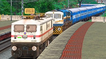 WAP7 RESCUE WDP4D ICF PASSANGER TRAIN | BUMPY RAILROAD | RAILWORKS | INDIAN TRAIN SIMULATOR