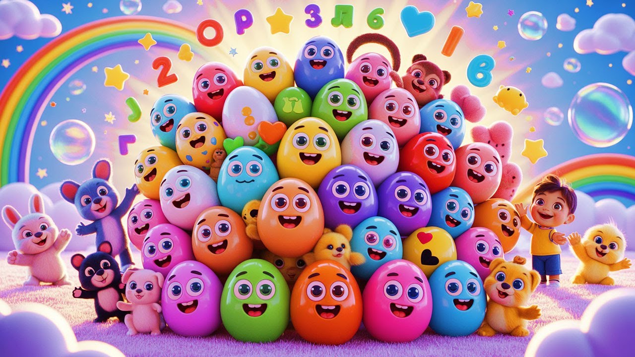 Egg Surprise Song | Learn Colors, Numbers & Shapes | Kids Nursery Rhymes & Cartoon