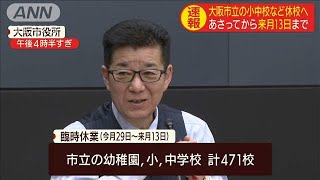 大阪市の公立幼稚園、小中学校を休業　来月13日まで(20/02/27)