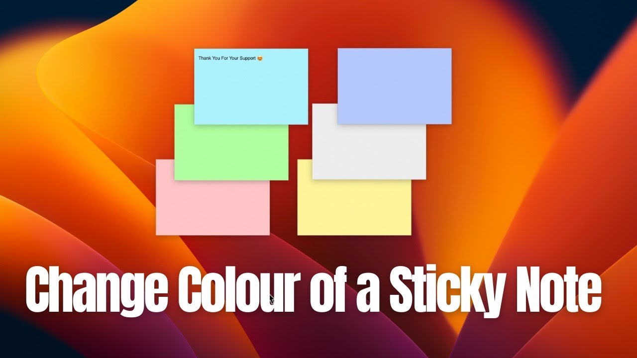 How Change the Colour of a Sticky on Mac - YouTube