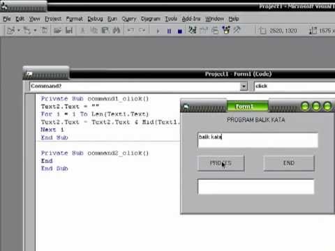 Tutorial Membuat Program Sederhana ("Balik Kata") Dengan VB 6.0