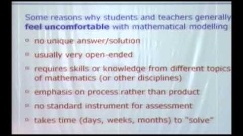 Experiencing, Teaching and Learning Mathematical Modelling (Part 3)