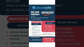 Amazon Jobs in Bangalore! 💼 | Freshers & Rejoiners Apply Now 🚀 #amazonjobs #job #bangalore #hiring
