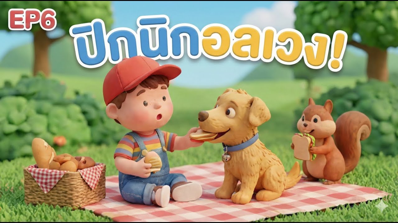 เพลงเด็ก ต้นกล้ากับเจ้าปุย เพื่อนรักสี่ขา (EP6) ปิกนิก | เพลงอนุบาลน่ารักๆ ฟังเพลิน ภาพการ์ตูนน่ารัก