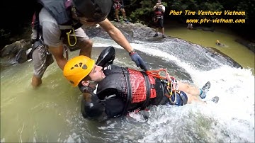 Canyoning and Water Sliding at Datanla waterfalls in Da Lat Vietnam with Phat Tire Ventures Vietnam