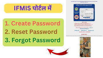 On the IFMIS Portal - Create, Reset and Forgot Password