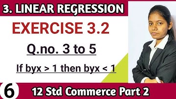 exercise 3.2 commerce part 2 | standard 12th chapter 3 linear regression hsc board lecture 6