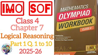 Class 4| Math's Olympiad| Chapter 7| LOGICAL REASONING | Part 1| Q. 1 to 10. 2025-26. Net Worth