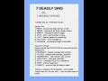 7 Deadly Sins Vs HEAVENLY VIRTUES