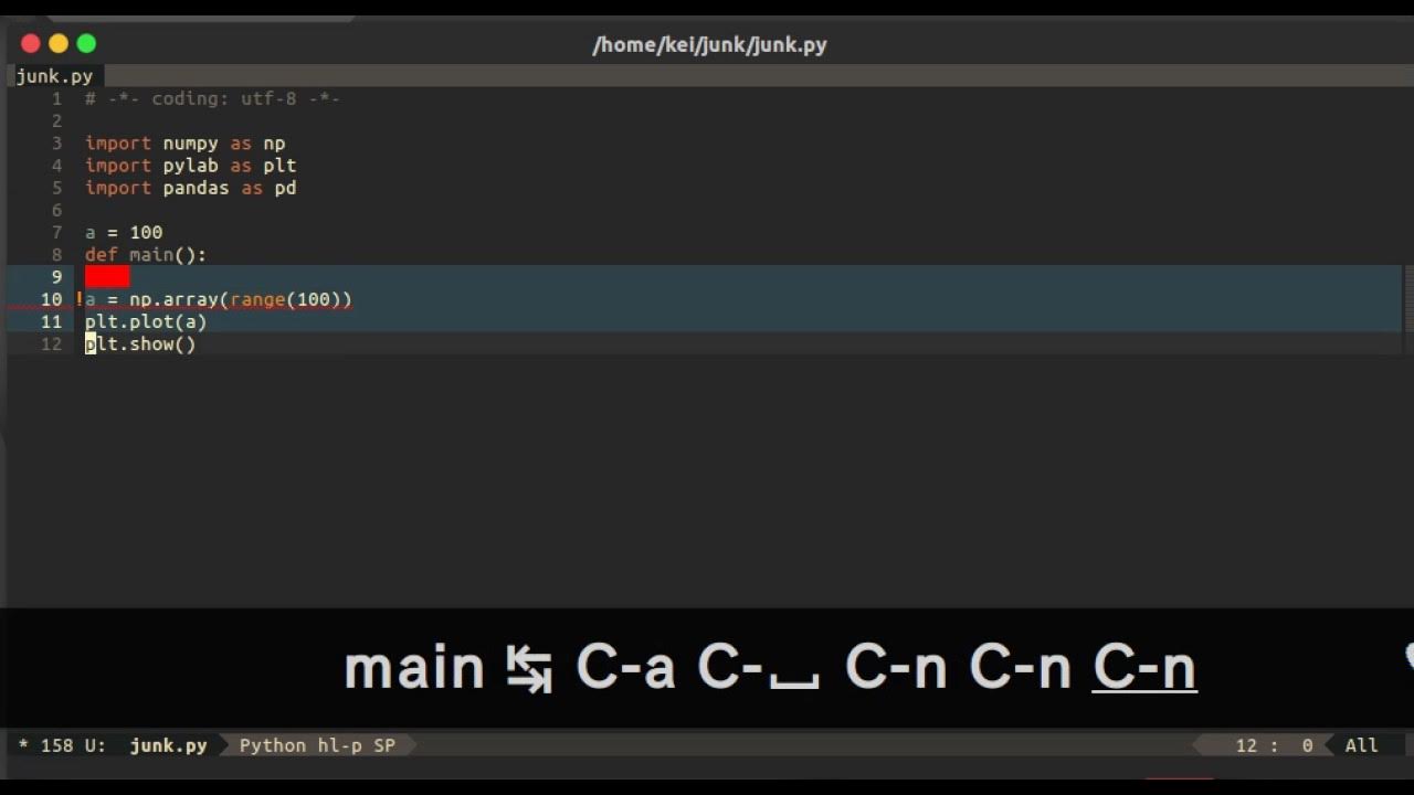 emacs+python - YouTube