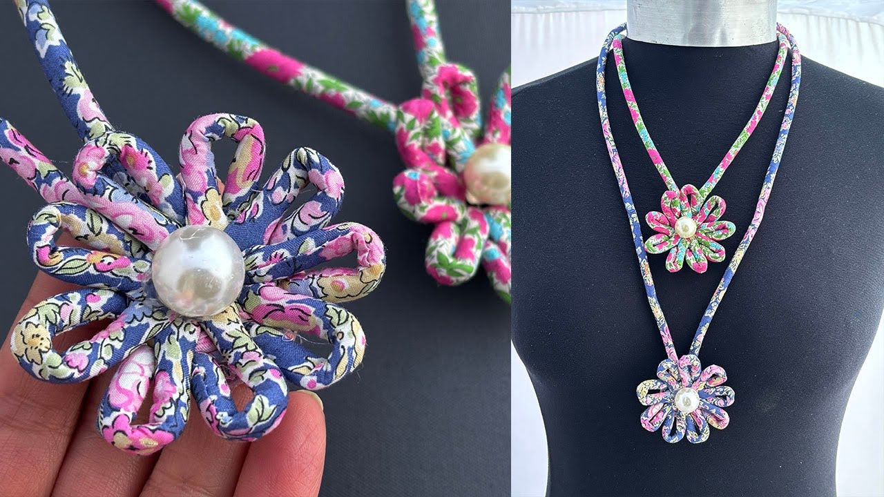 So Easy, DIY Beautiful Liberty Fabric Flower Necklace | Daisy