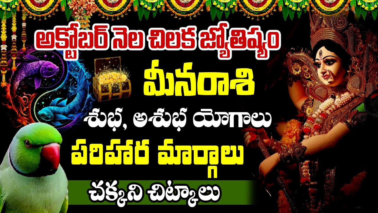 Pisces October 2024 Horoscope || మీనరాశి అక్టోబర్ 2024 చిలకజోష్యం || Meena Rasi || Himdu tv