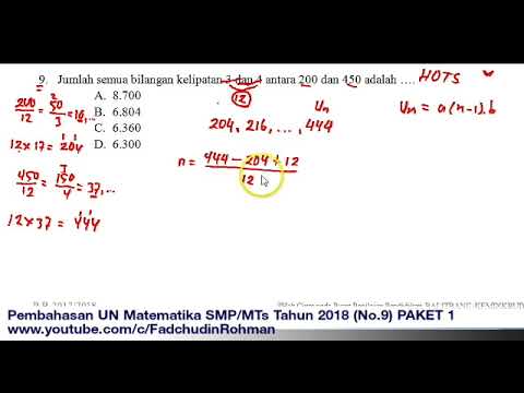 Soal Mtk Kls 9 Unbk Dan Pembahasannya