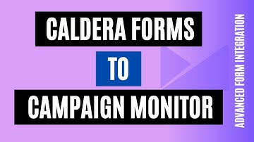 How to Integrate Caldera Forms to Campaign Monitor immediately in 2 min