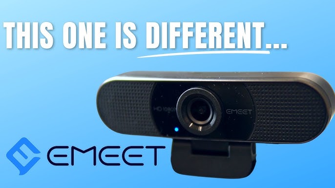 Webcam 1080P Camera with Microphone EMEET C960, 2 Mics Streaming Webcam  with Privacy Cover, Black