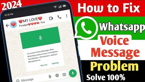 To Record A Voice Message Allow Whatsapp Access To Your Microphone Tamil