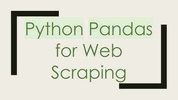 Python Pandas for Web Scraping