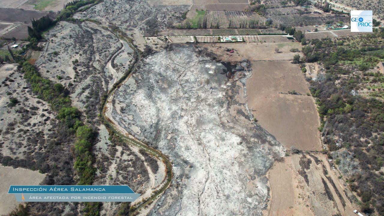 Chile, Salamanca, sector  El Queñe-La Higuerilla, Área afectada por incendio forestal "Santa Rosa".