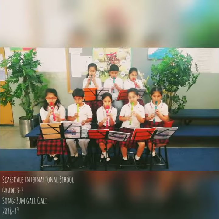 Recorder instrument performance zum gali gali song by grade 3s