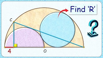 Find radius of blue circle.       #maths #geometry #olympiad #cds #cat #sat #iit #cbse #ssc #cgl 238