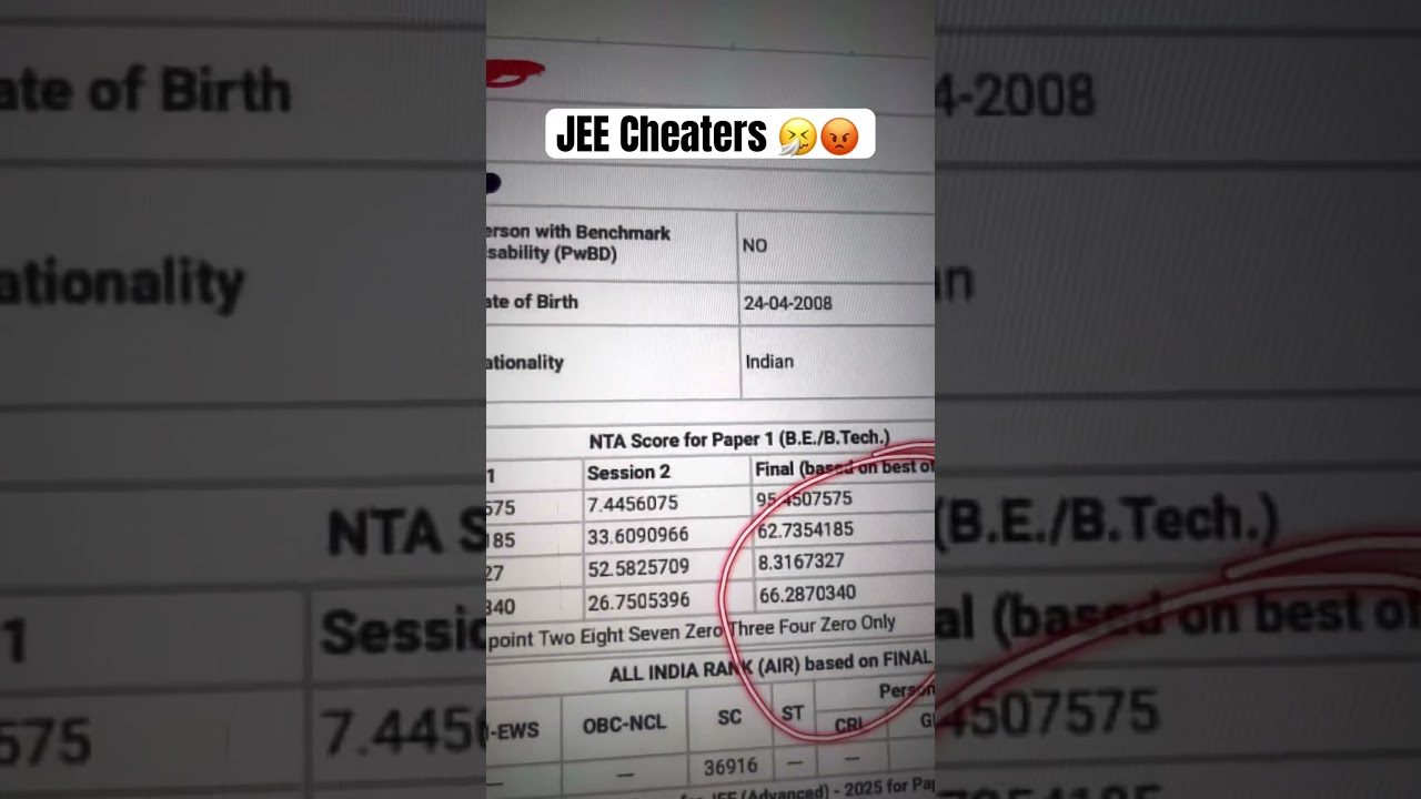 Cheating in JEE Caught 