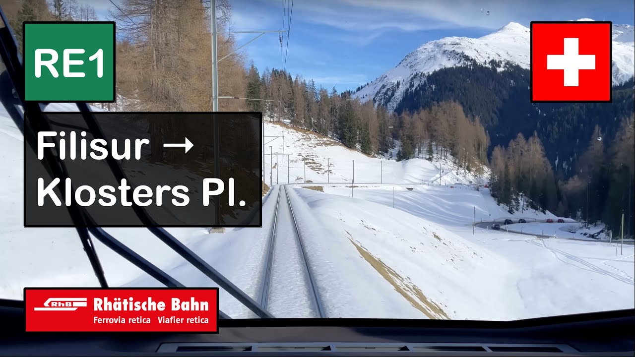 [4K] Cab Ride: RhB RHÄTISCHE BAHN | RE1: Filisur → Davos → Klosters Pl. | Stadler ABe 4/16 Capricorn