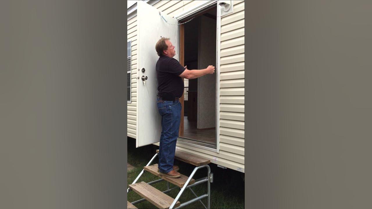 How to measure a mobile home outswing door unit YouTube
