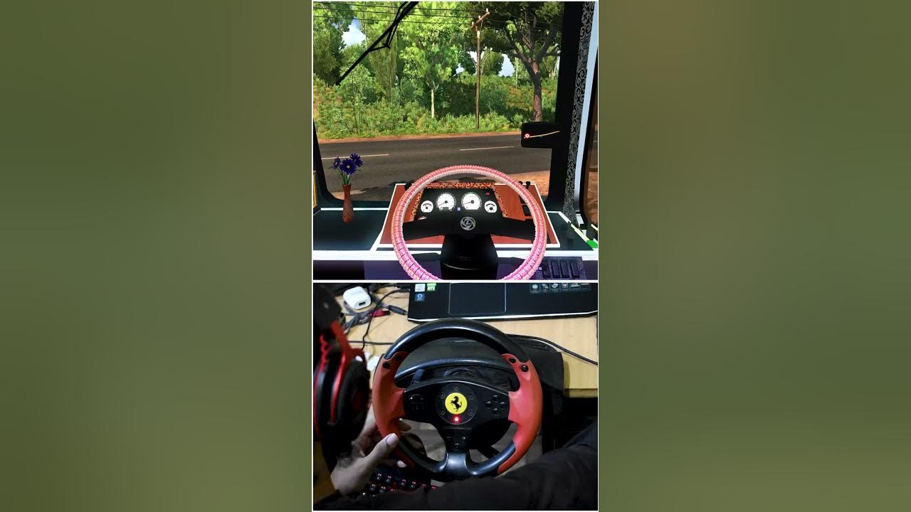 Let's start the ride 😉 #shorts #bus #steering #wheel #ets2 #thrustmaster #logitech