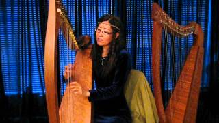 Loreena McKennitt&#39;s Courtyard Lullaby on Celtic Harp with Singing (Cover)