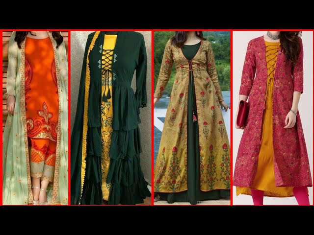Jackets,Koti,Embroidered jackets,Short jackets,Long jacket,Open gowns,koti,jacket  designs,latest kur | Simple kurti designs, Shrug for dresses, Kurti designs