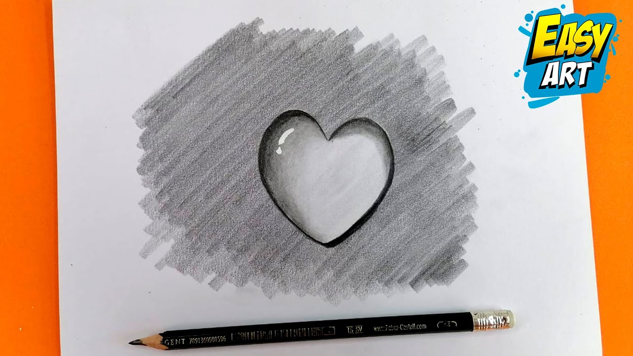 principal Medieval asistencia 🟥 3D Drawings - How to Draw a 3D HEART in pencil - YouTube