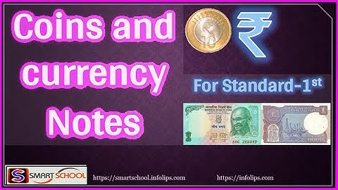 Standard-I, Maths, Coins and currency notes by Smart School | Coin and currency | Currency notes |