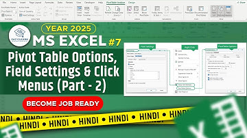 Pivot Table Options, Field Settings & Click Menus | Part  2 | Pivot Table In Excel