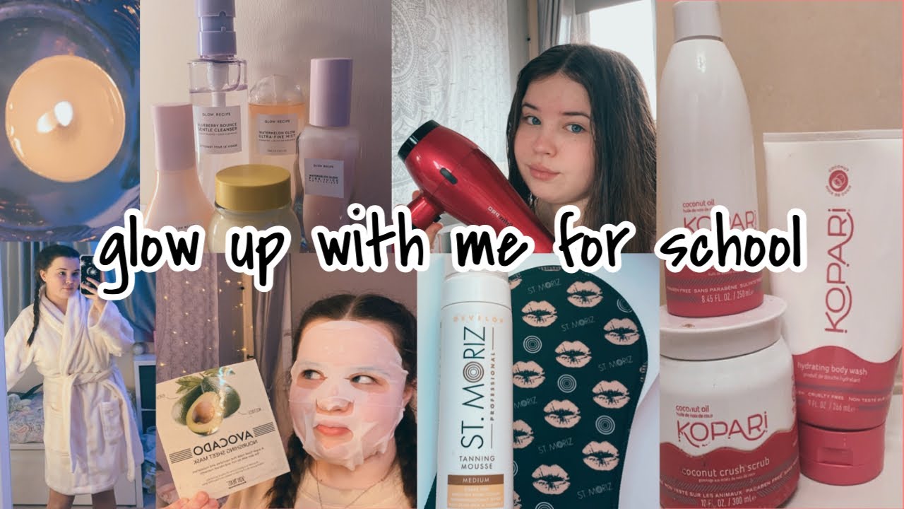 glow up with me for school - YouTube