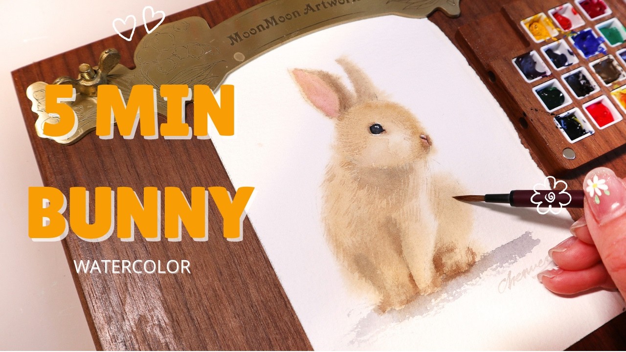 Easy Easter Bunny Watercolor Tutorial | 5 Minute Painting - YouTube