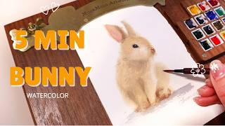 Easy Easter Bunny Watercolor Tutorial | 5 Minute Painting