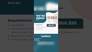Lowongan Kerja Bank BNI | 25 Desember 2021