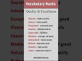 Quality and Excellence Vocabulary in English