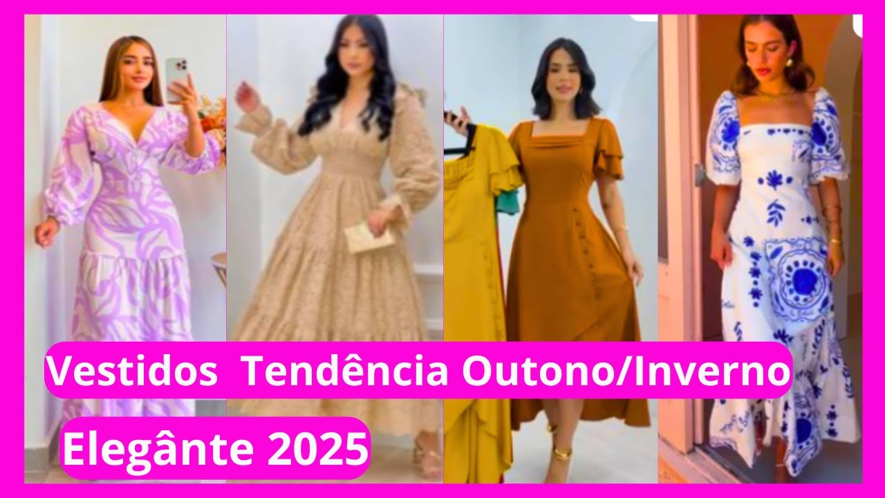 Vestidos Tendência Outono Inverno 2025- 👗Vestidos Moda Evangélica ...