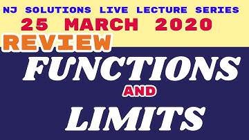 REVIEW  LECTURE FUNCTIONS AND LIMITS BY NAVEED JAFAR
