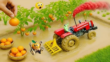 DIY Mini Tractor Can Plough Real OrangeFarming In Mud Science Project