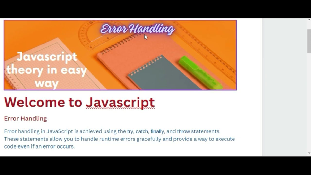 JavaScript Errors - A Comprehensive Guide to master Error Handling