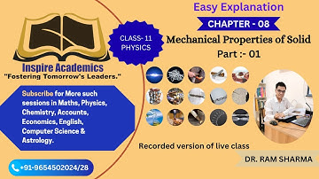 Mechanical Properties of Solids Part 01 | Class 11 Physics Made Easy