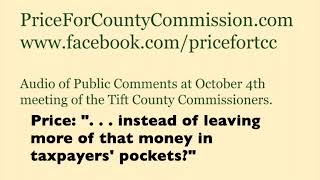 Price's Questions to the Tift County Commission and Their Response During Public Comment--10/4/22