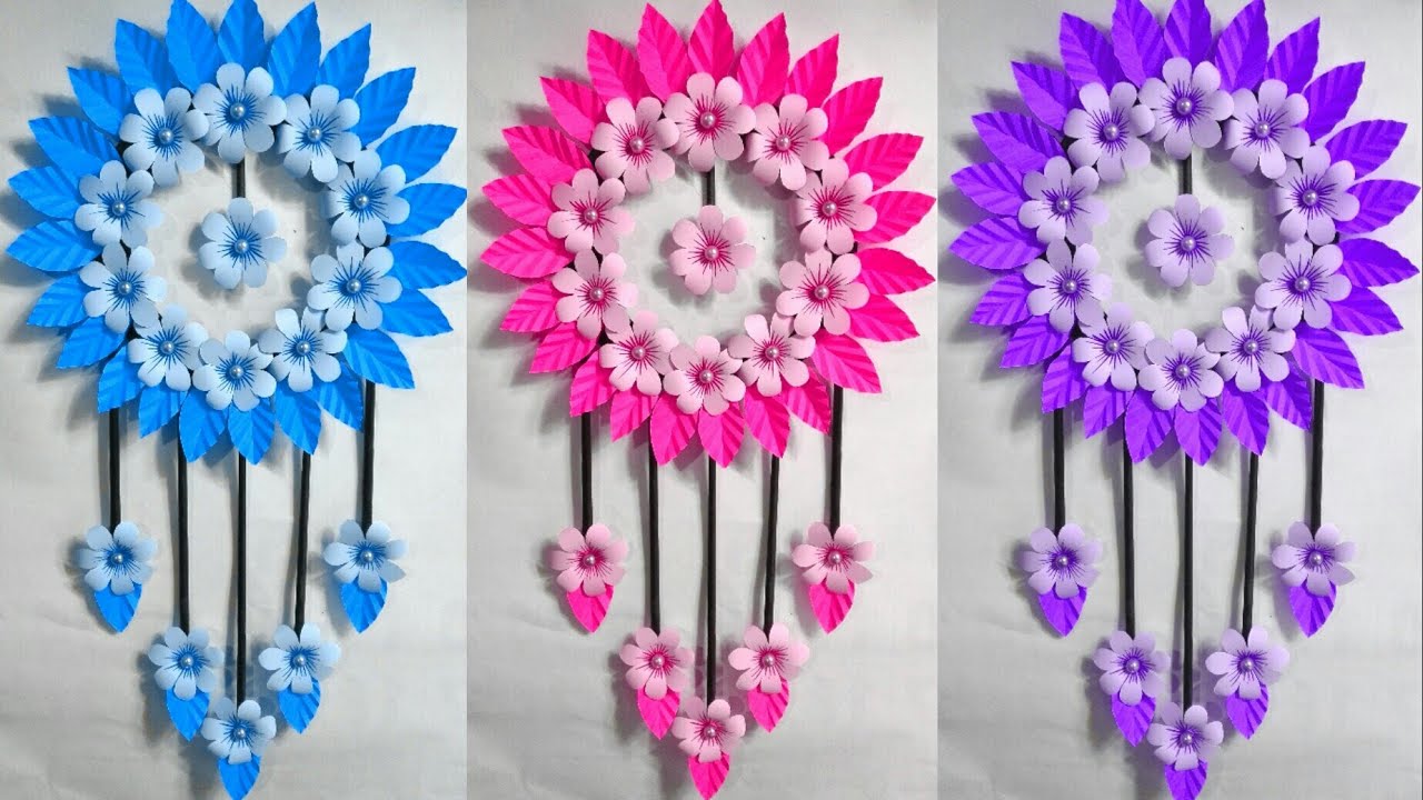 Nirmana How to make paper flower wall hanging wall decorations