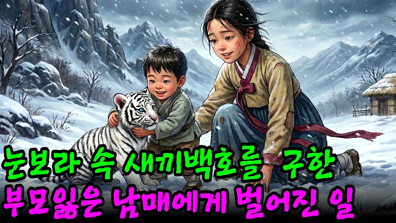 눈보라속 덫에 걸린 새끼 호랑이를 구해준 부모잃은 남매, 3년후 믿기 힘든 일이 벌어지는데.. |야담|설화|옛이야기