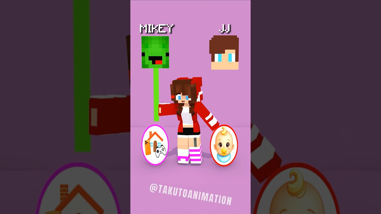 JJ's Sister Choose Home vs Baby 😅 - MAIZEN Minecraft Animation #minecraftanimation #funny #shorts