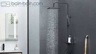Colonne de douche Noir Mat avec tablette KIRA video