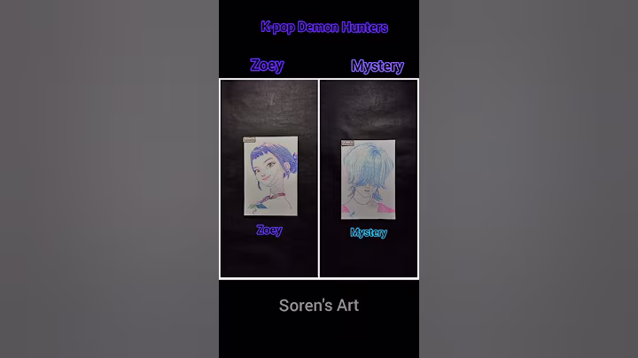 Zoey and Mystery drawing from K-pop demon Hunters | Soren's Art #kpopdemonhunters #kpop #sjram