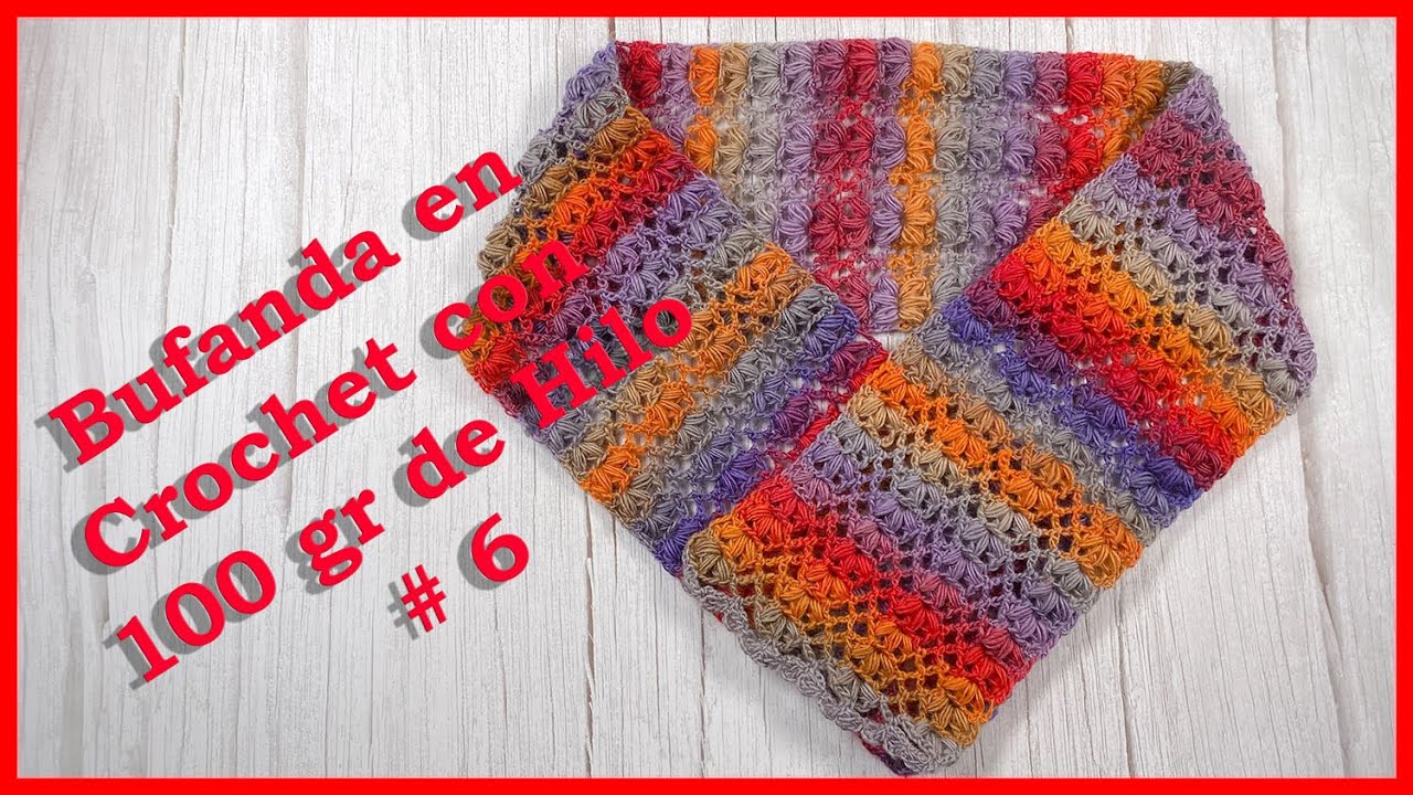 bufanda con 100 gramos de lana
